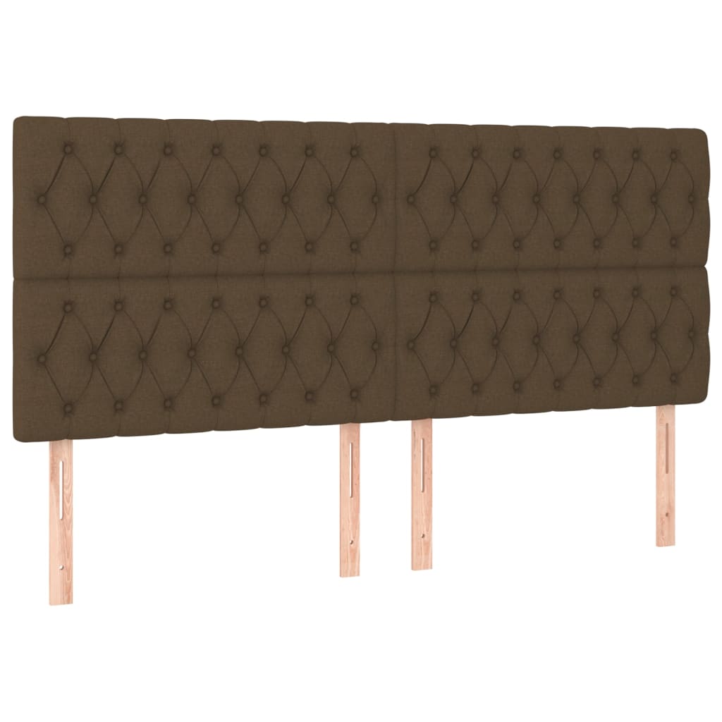 Krevet box spring s madracem LED tamnosmeđi 180x200 cm tkanina