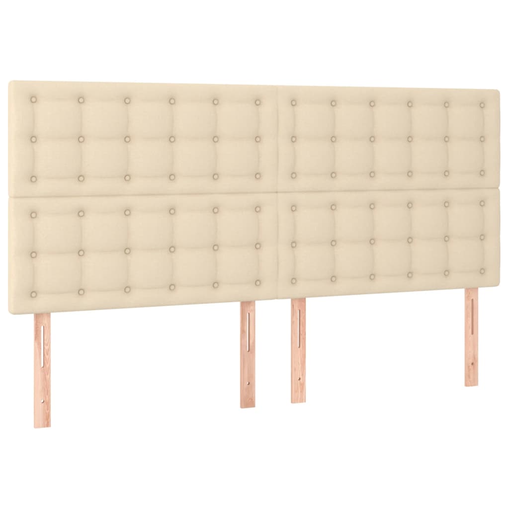Krevet box spring s madracem LED krem 180x200 cm od tkanine