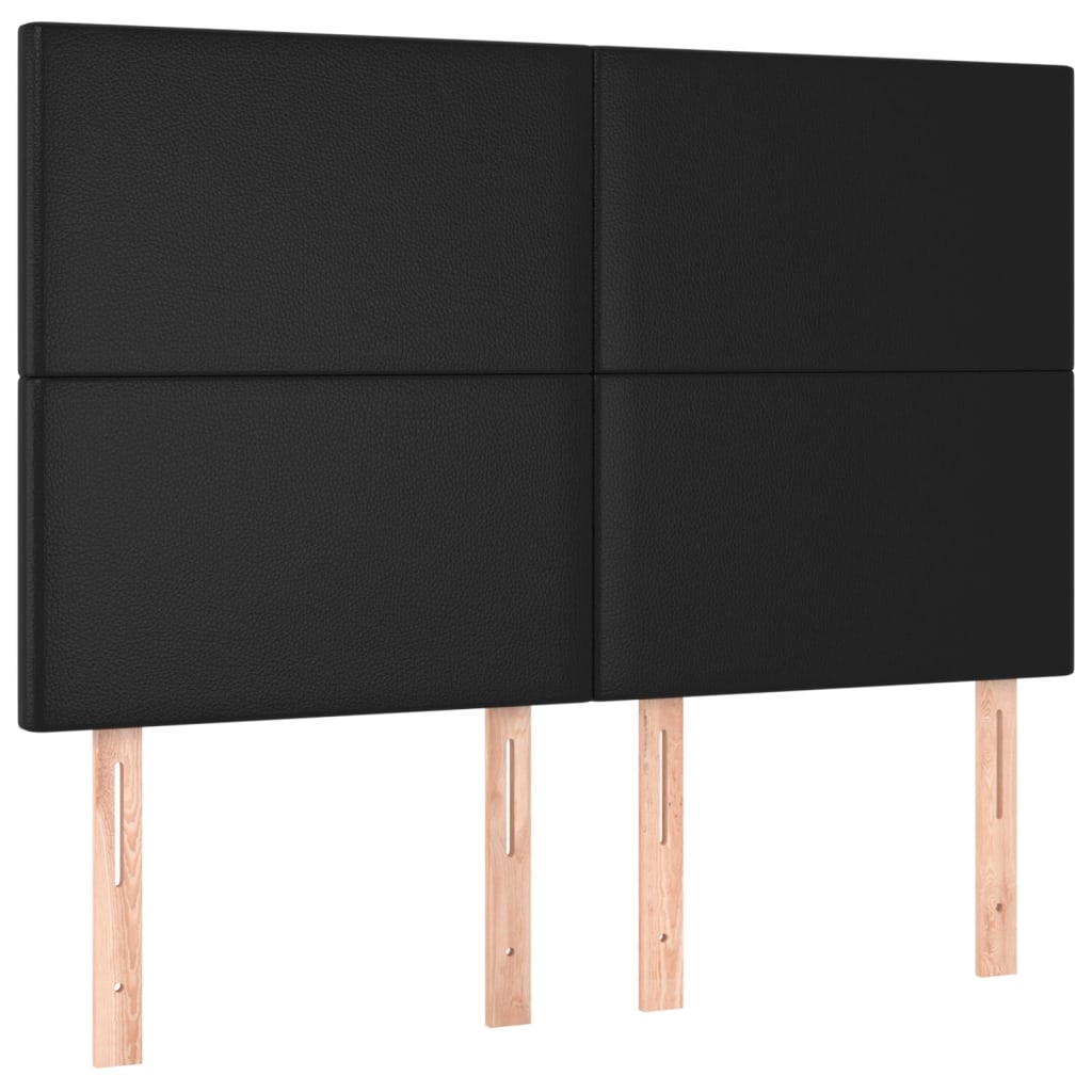 Krevet box spring s madracem LED crni 140x200cm od umjetne kože