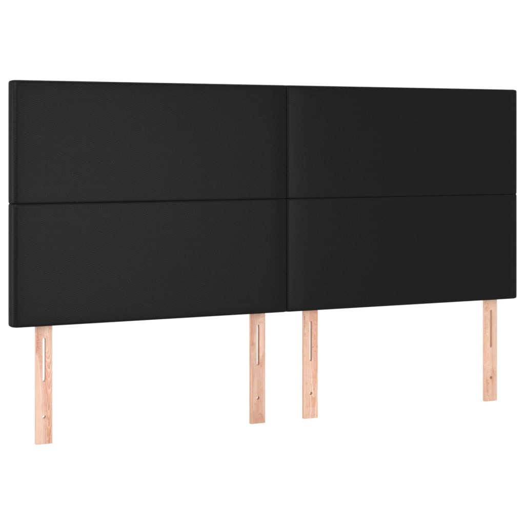 Krevet box spring s madracem LED crni 180x200cm od umjetne kože