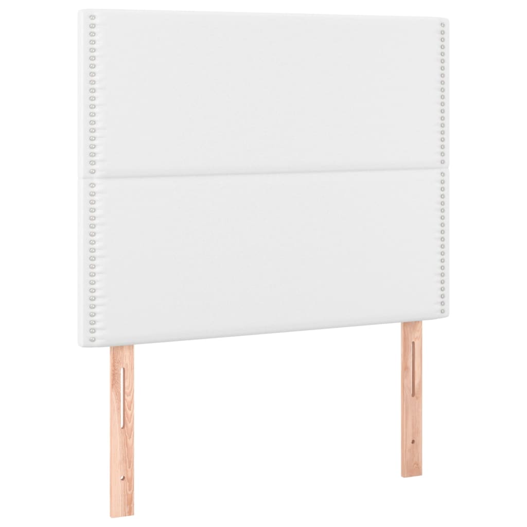 Krevet box spring s madracem LED bijeli 100x200 cm umjetna koža