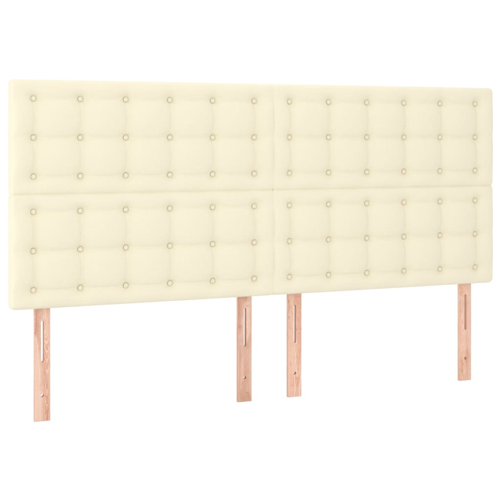 Krevet box spring s madracem LED krem 200x200cm od umjetne kože