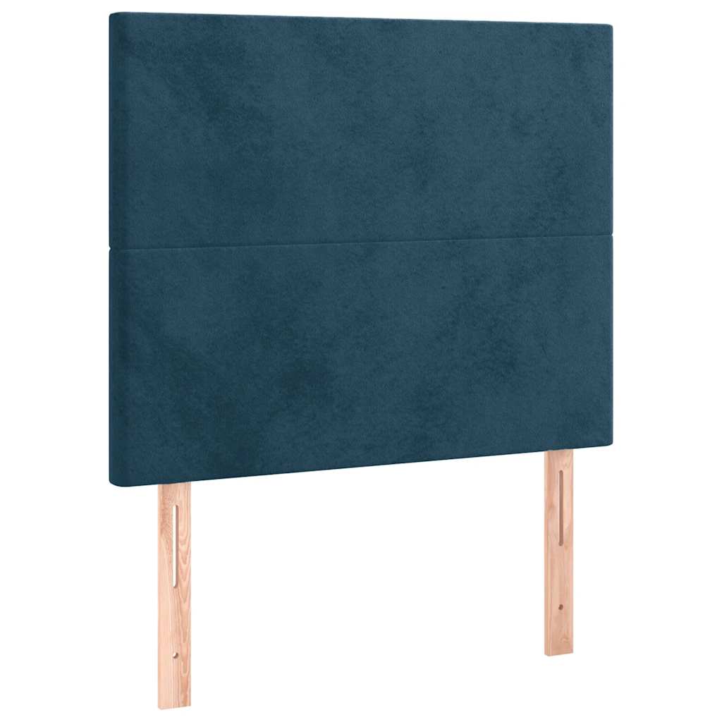 Krevet box spring s madracem LED tamnoplavi 100x200 cm baršun