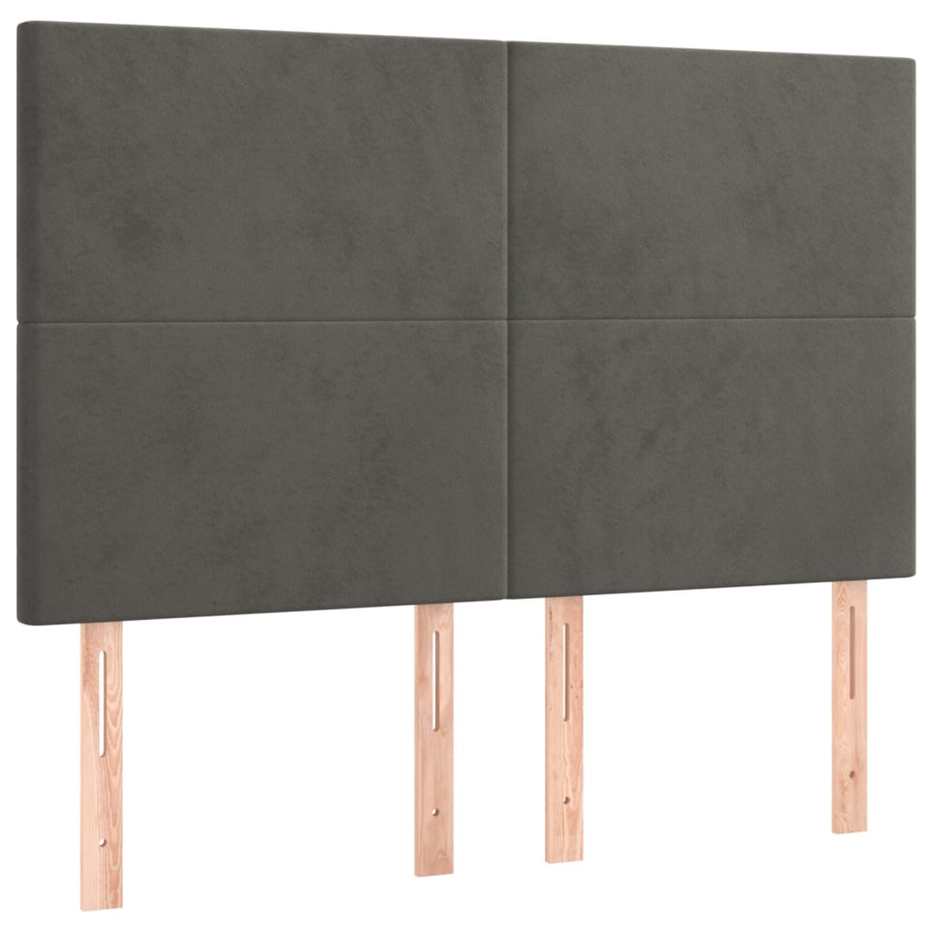 Krevet box spring s madracem LED tamnosivi 140x190 cm baršun