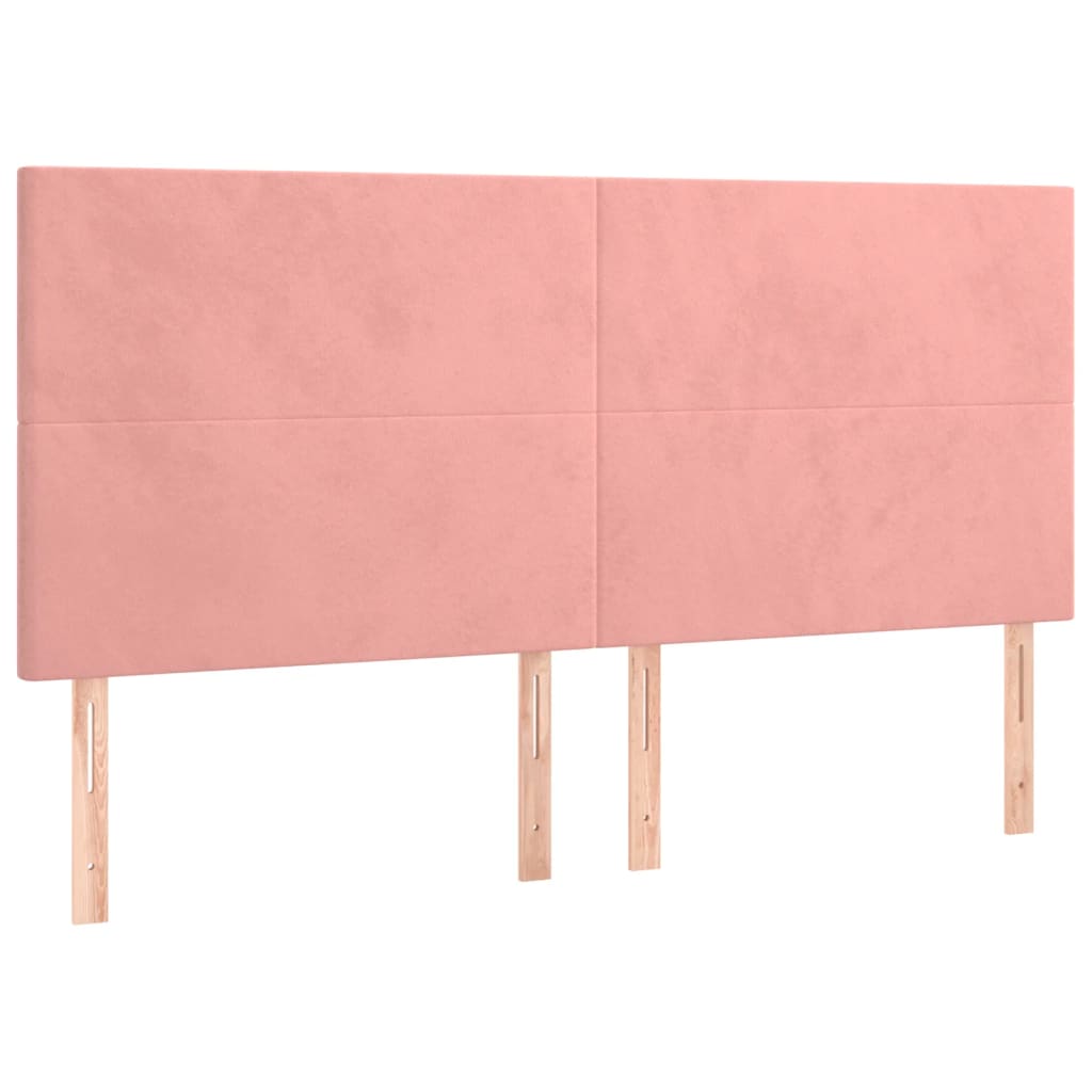 Krevet box spring s madracem LED ružičasti 180x200cm baršunasti