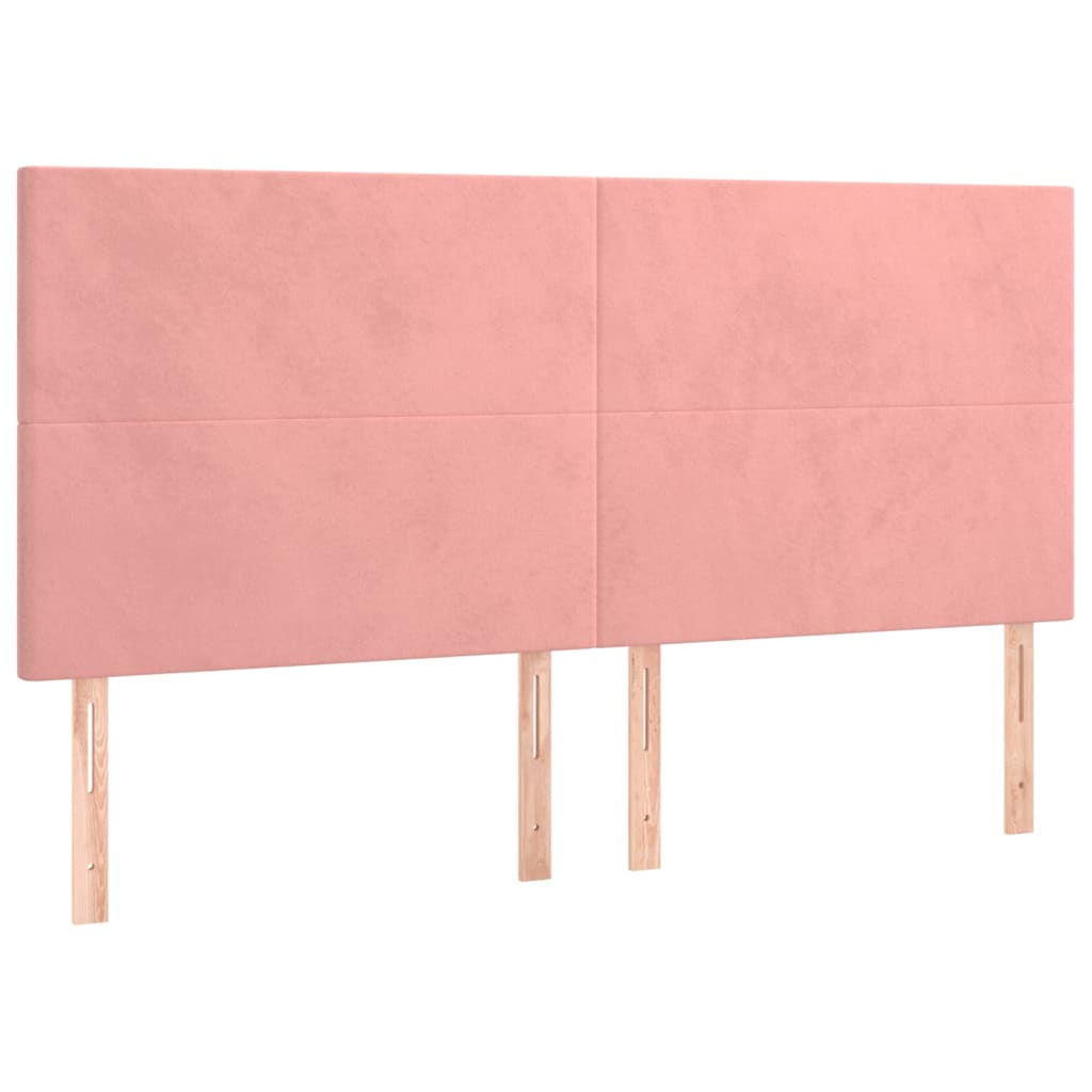 Krevet box spring s madracem LED ružičasti 200x200cm baršunasti
