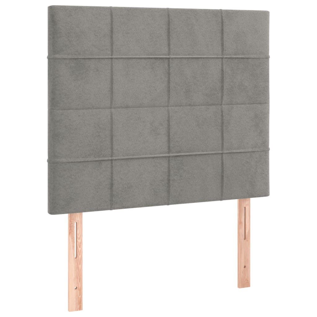 Krevet box spring s madracem LED svjetlosivi 80x200 cm baršun