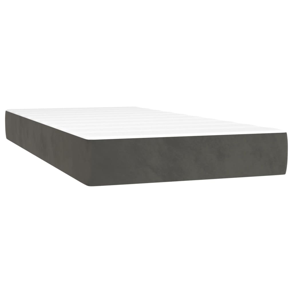 Krevet box spring s madracem LED tamnosivi 200x200 cm baršun