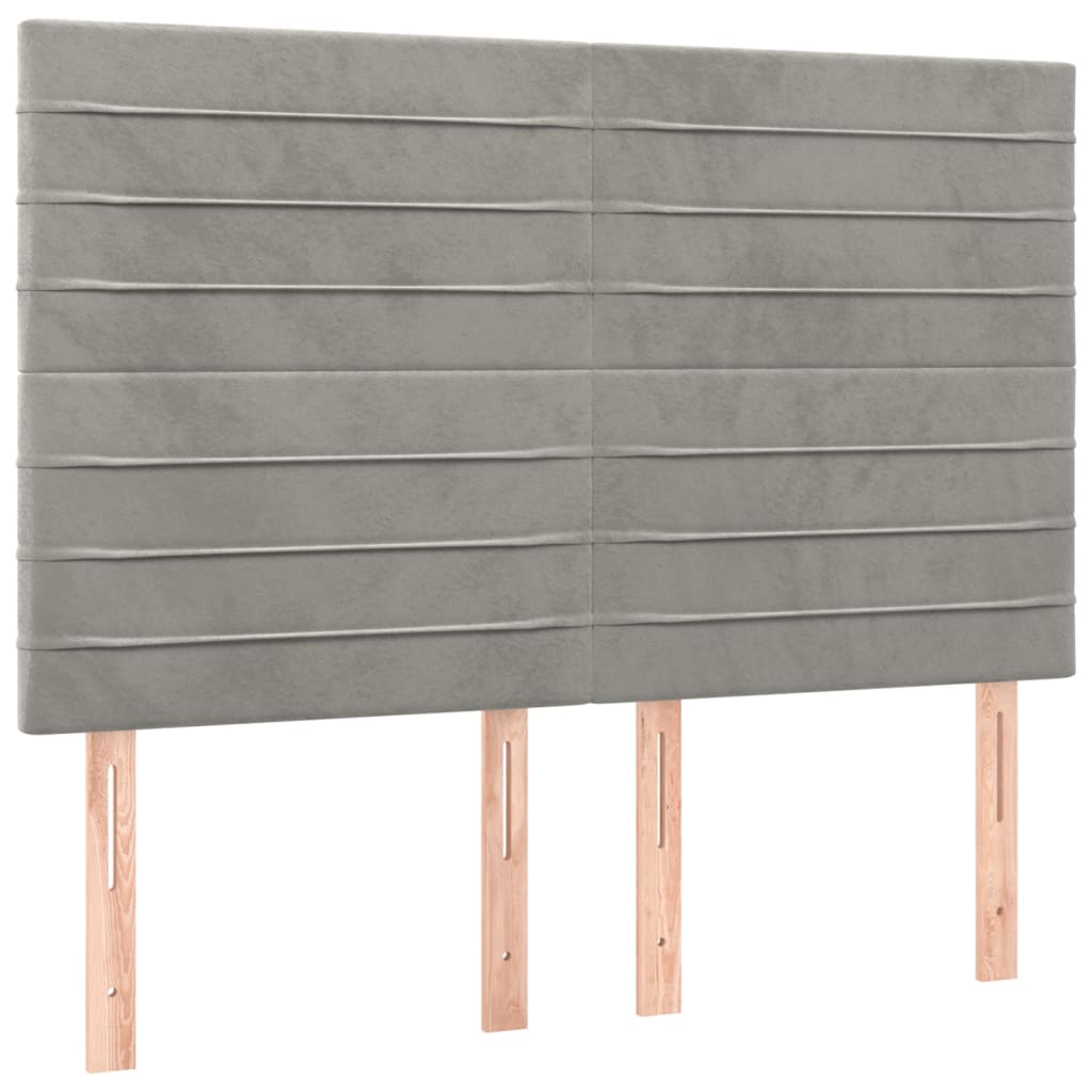 Krevet box spring s madracem LED svjetlosivi 140x190 cm baršun