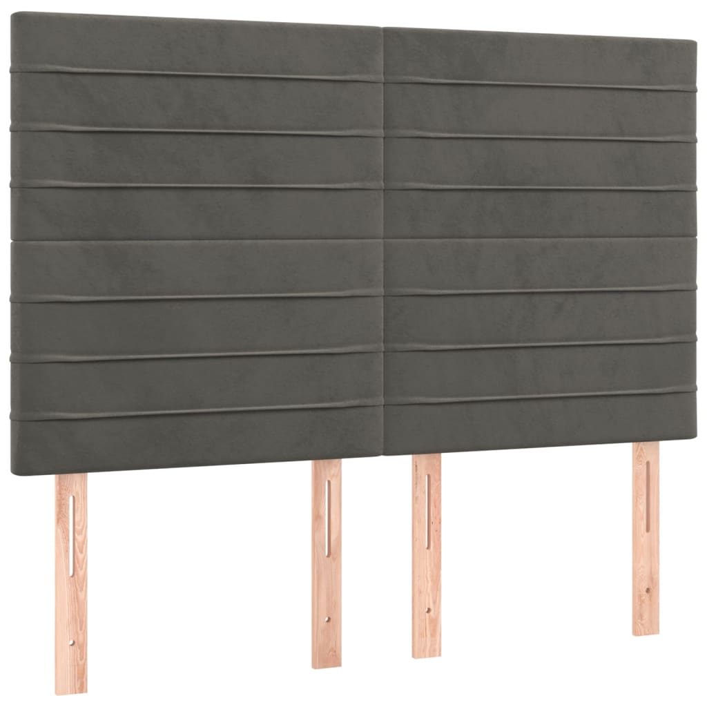 Krevet box spring s madracem LED tamnosivi 140x190 cm baršun