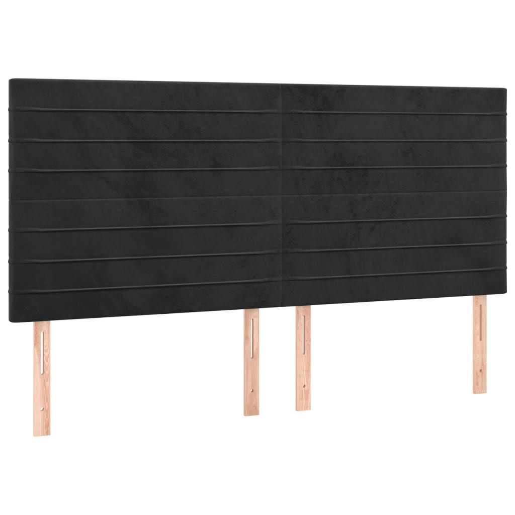 Krevet box spring s madracem LED crni 160x200 cm baršun