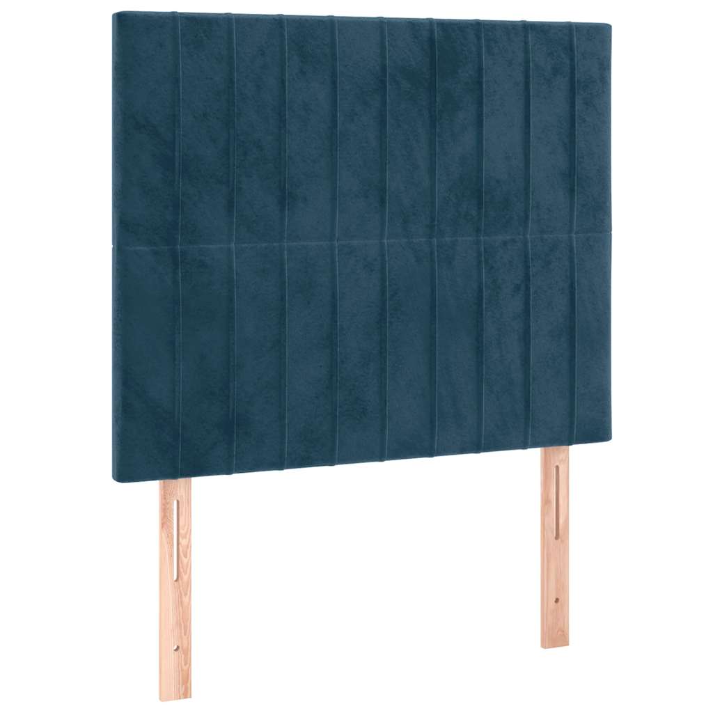 Krevet box spring s madracem LED tamnoplavi 120x200 cm baršun
