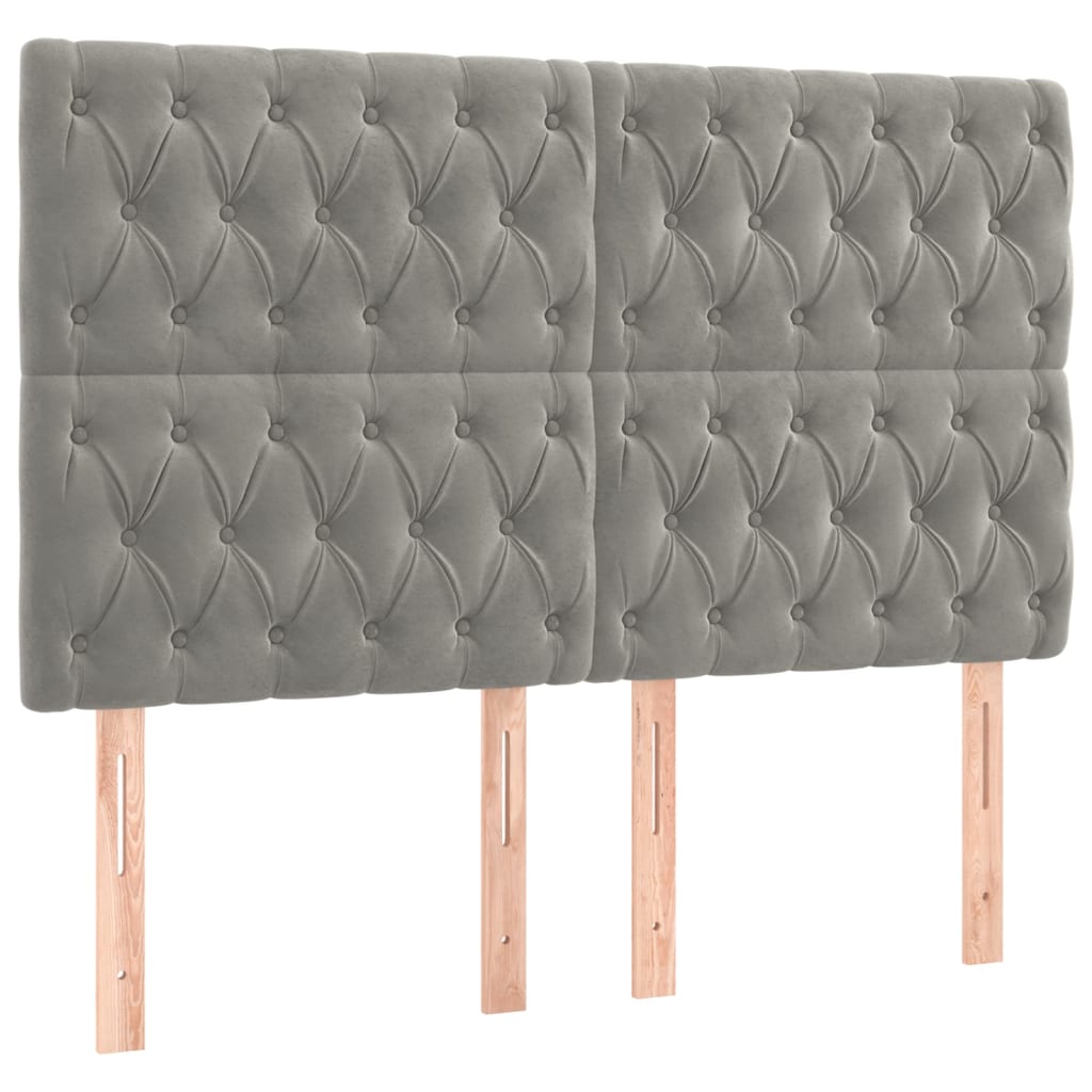 Krevet box spring s madracem LED svjetlosivi 140x200 cm baršun