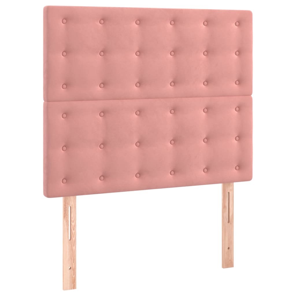 Krevet box spring s madracem LED ružičasti 80x200 cm baršunasti