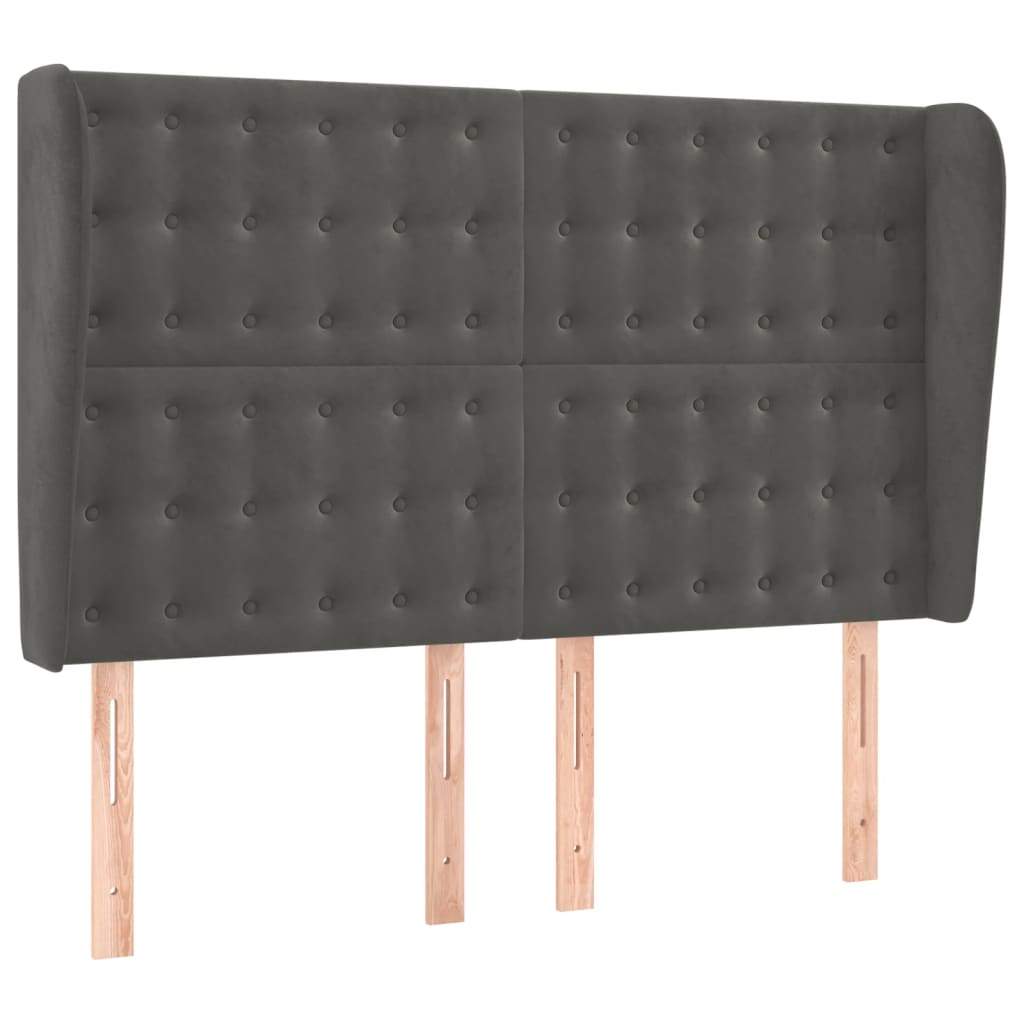 Krevet box spring s madracem LED tamnosivi 140x200 cm baršun