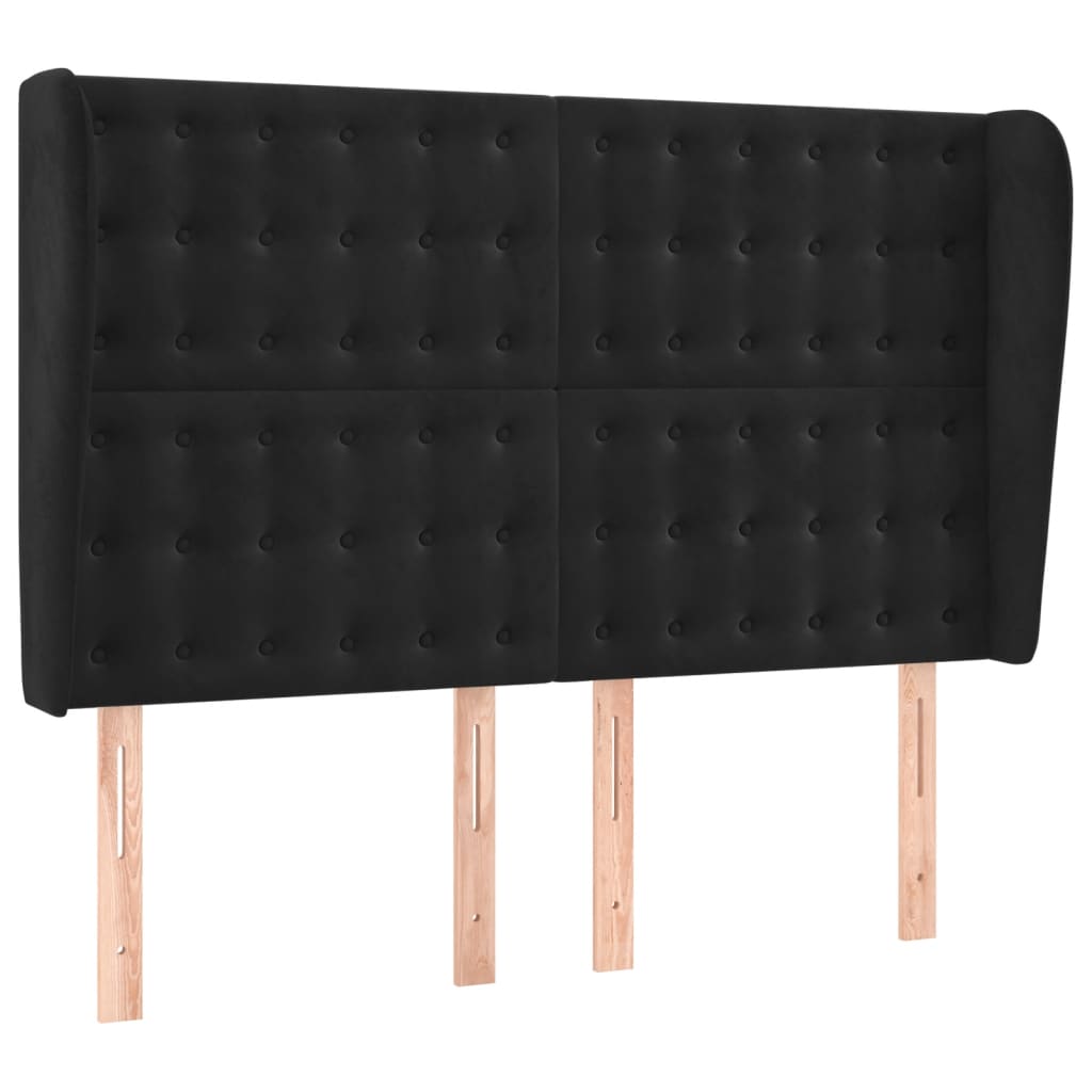 Krevet box spring s madracem LED crni 140x200 cm baršun