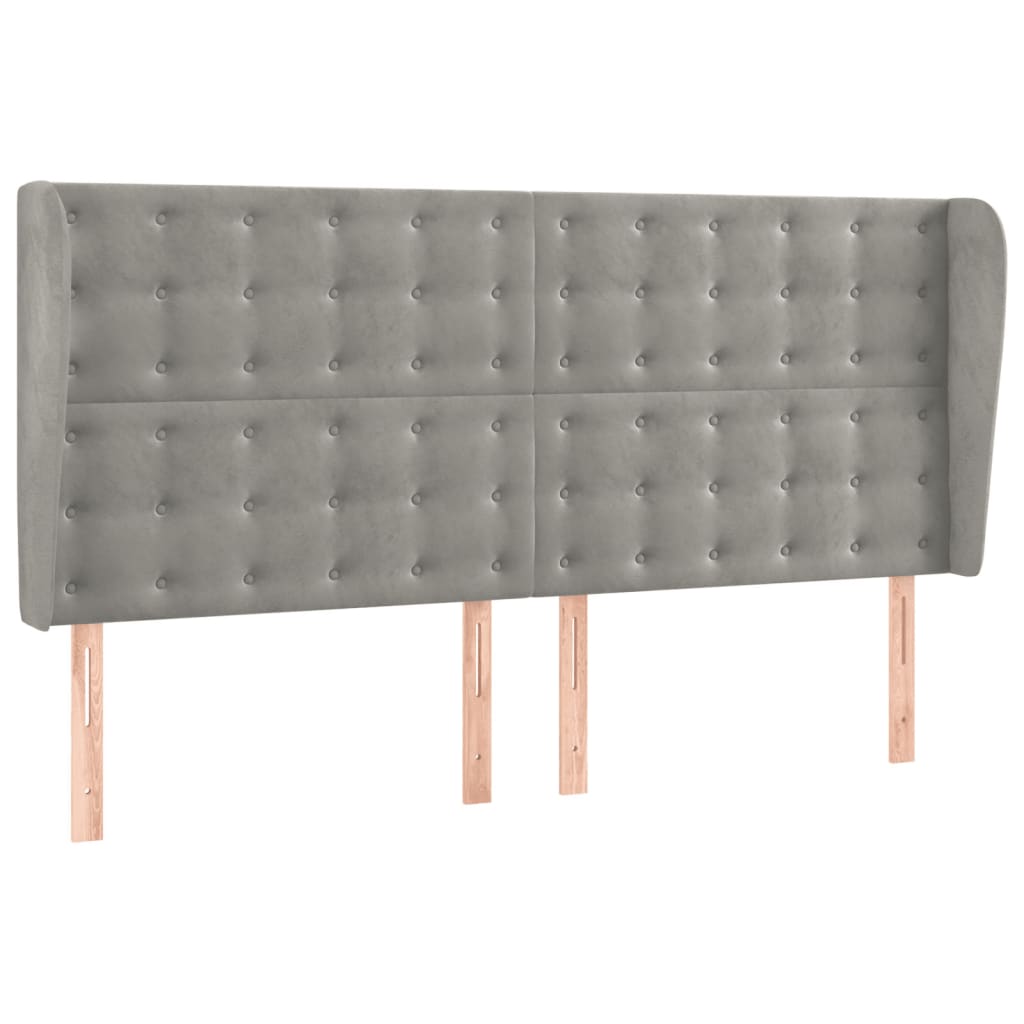 Krevet box spring s madracem LED svjetlosivi 180x200 cm baršun