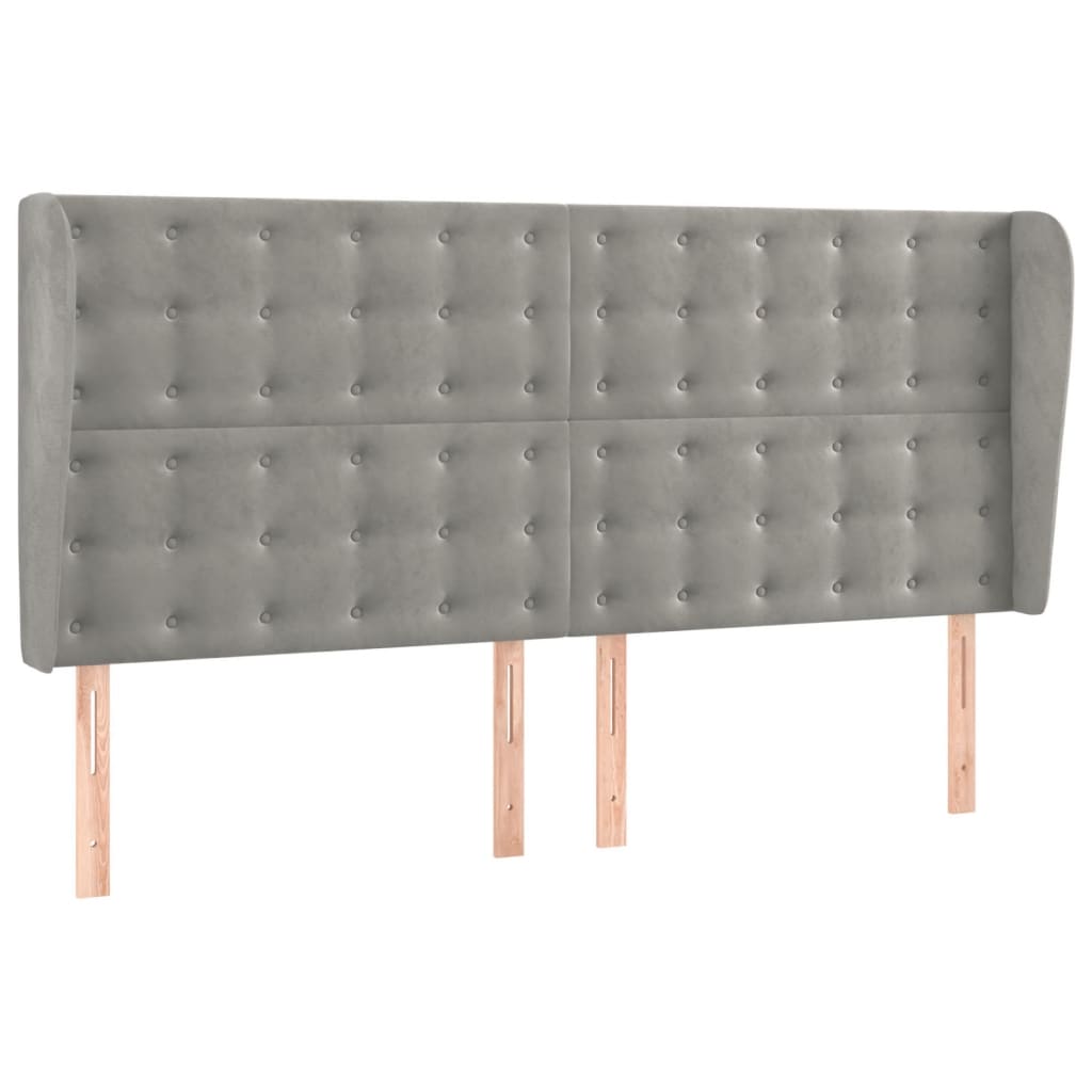 Krevet box spring s madracem LED svjetlosivi 200x200 cm baršun