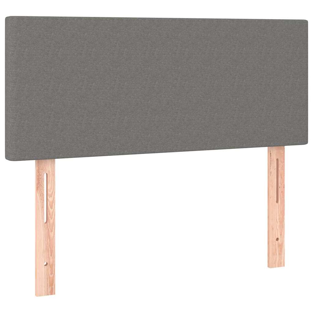 Krevet s oprugama i madracem tamnosivi 100 x 200 cm od tkanine
