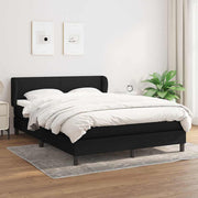 Krevet s oprugama i madracem crni 140 x 190 cm od tkanine