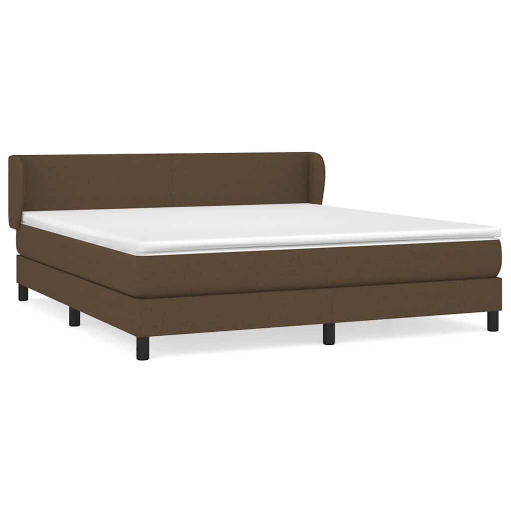 Krevet s oprugama i madracem tamnosmeđi 160x200 cm tkanina