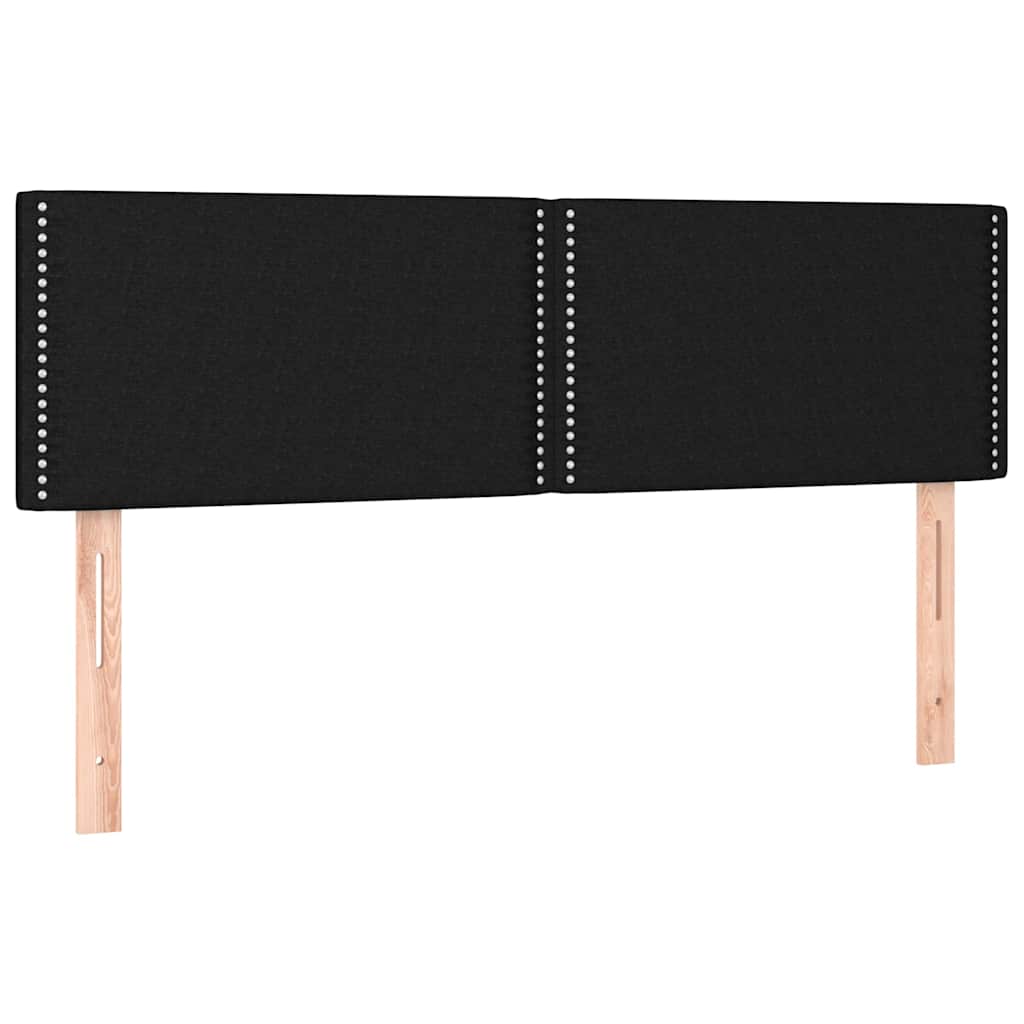 Krevet s oprugama i madracem crni 140 x 190 cm od tkanine