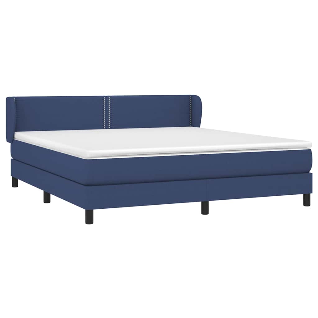 Krevet s oprugama i madracem plavi 180x200 cm od tkanine