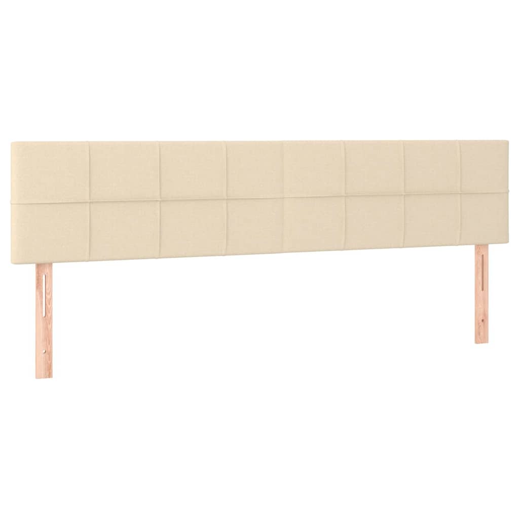 Krevet s oprugama i madracem krem 200 x 200 cm od tkanine