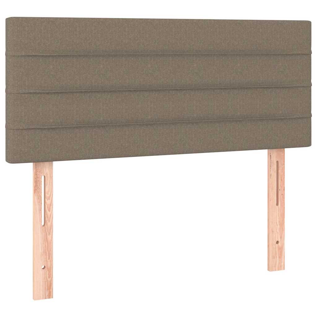 Krevet s oprugama i madracem smeđesivi 90x200 cm od tkanine