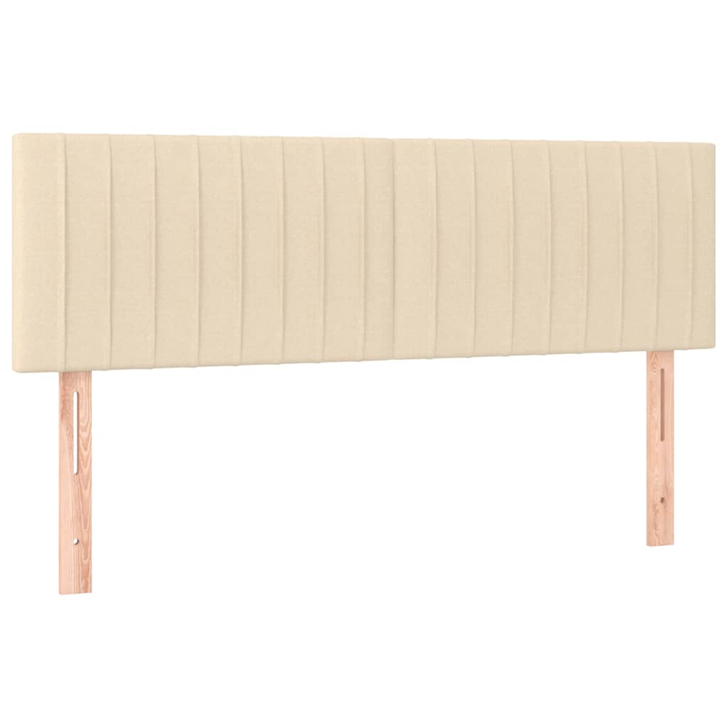 Krevet s oprugama i madracem krem 140 x 190 cm od tkanine