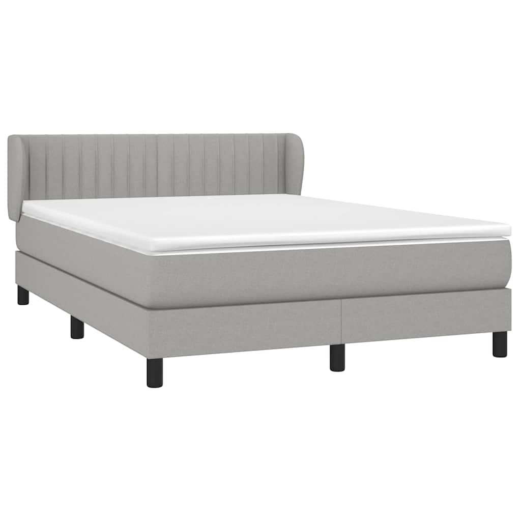 Krevet box spring s madracem svjetlosivi 140x200 cm od tkanine