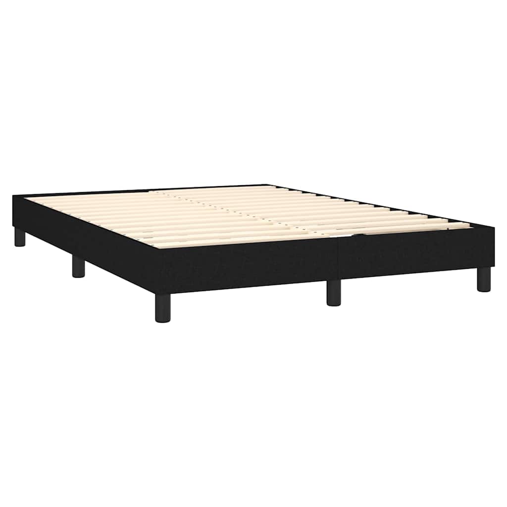 Krevet s oprugama i madracem crni 140x200 cm od tkanine