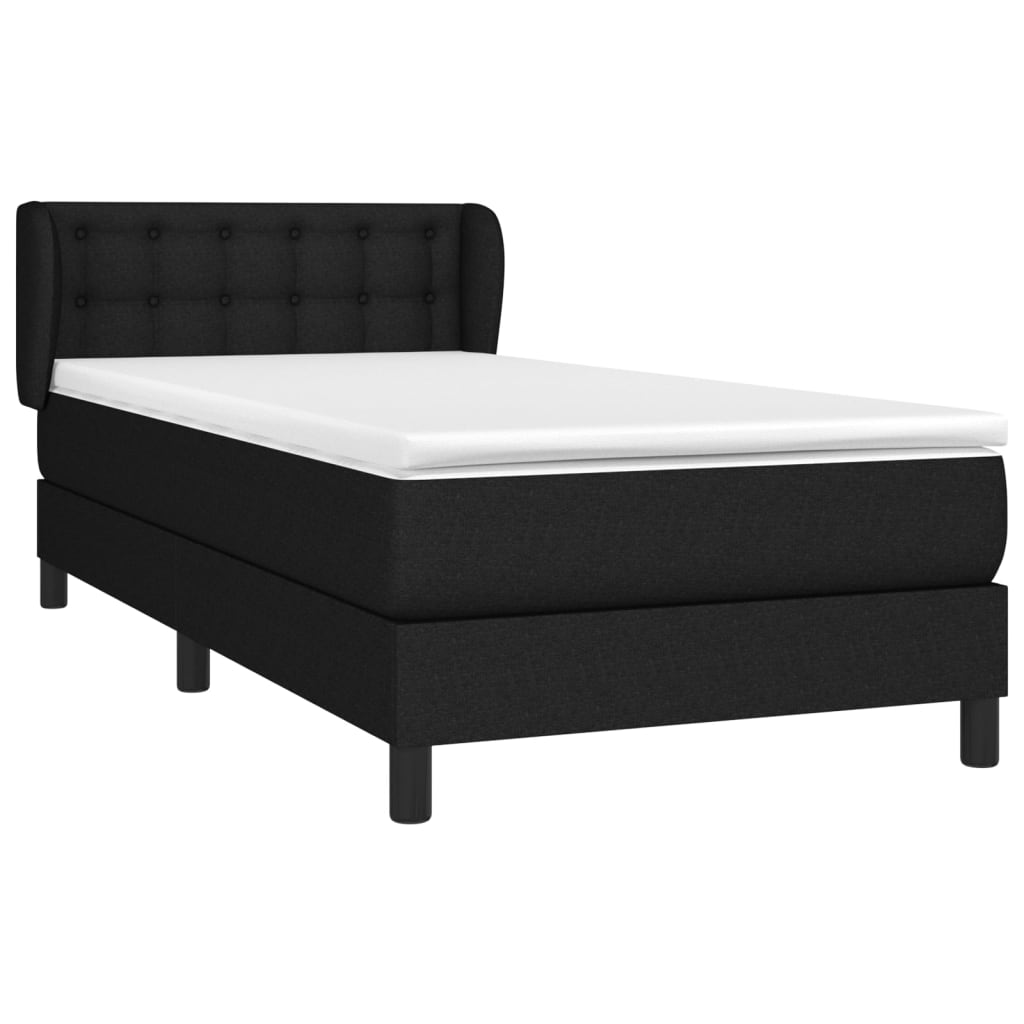 Box spring krevet s madracem crni 80 x 200 cm od tkanine