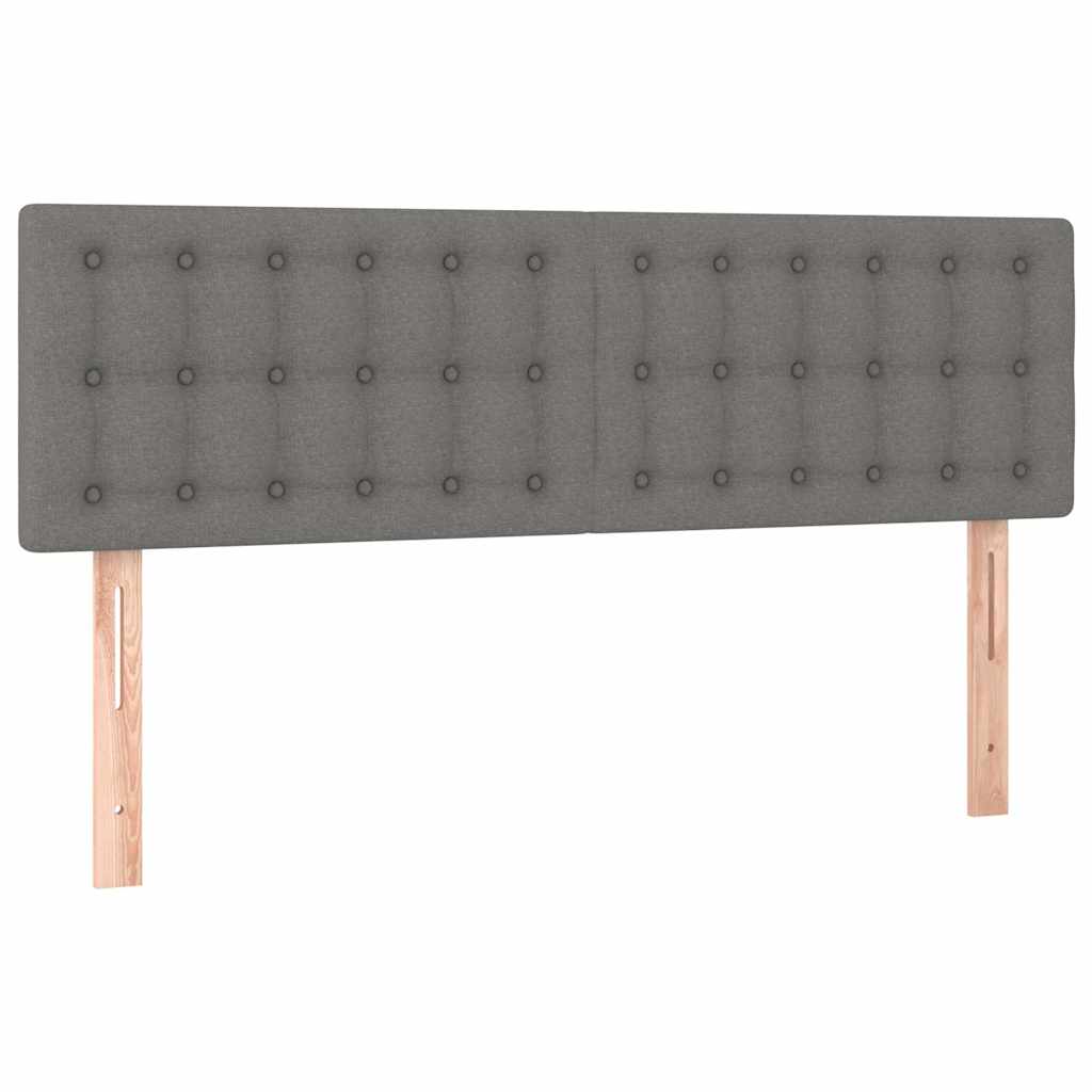 Krevet s oprugama i madracem tamnosivi 140x190 cm od tkanine