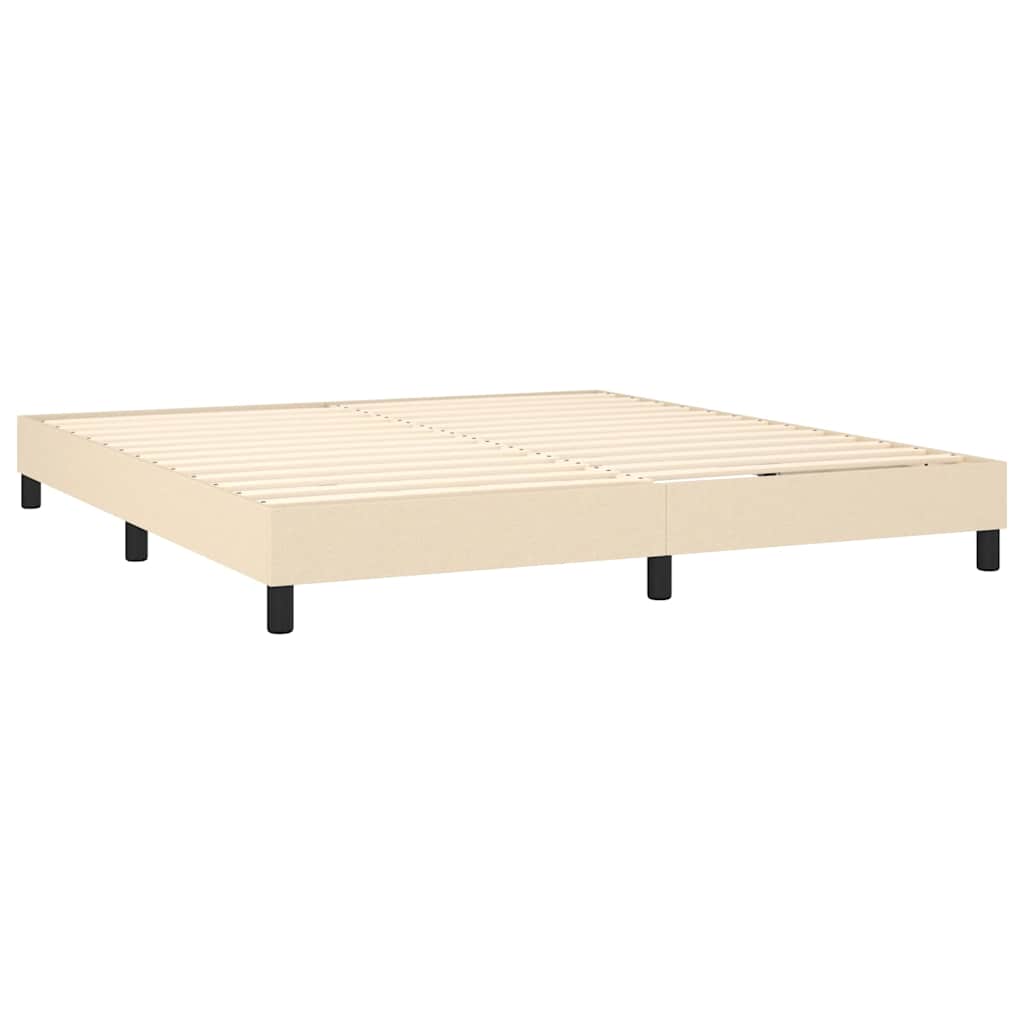 Krevet s oprugama i madracem krem 160x200 cm od tkanine