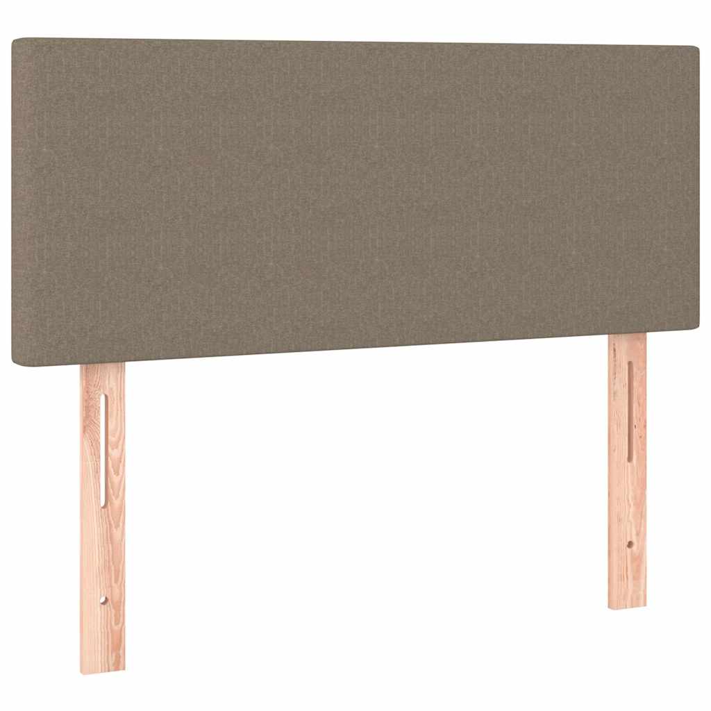 Krevet s oprugama i madracem smeđesivi 90x200 cm od tkanine