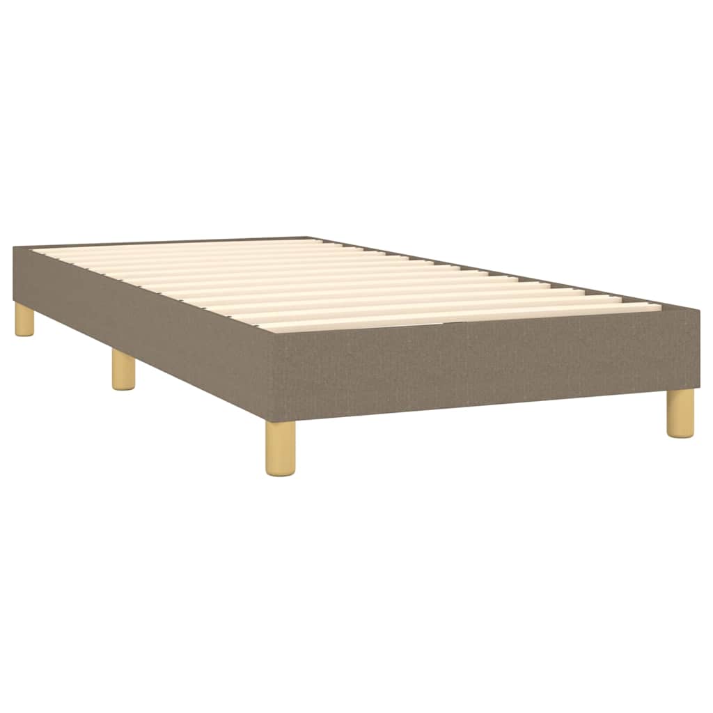 Krevet s oprugama i madracem smeđesivi 90x200 cm od tkanine
