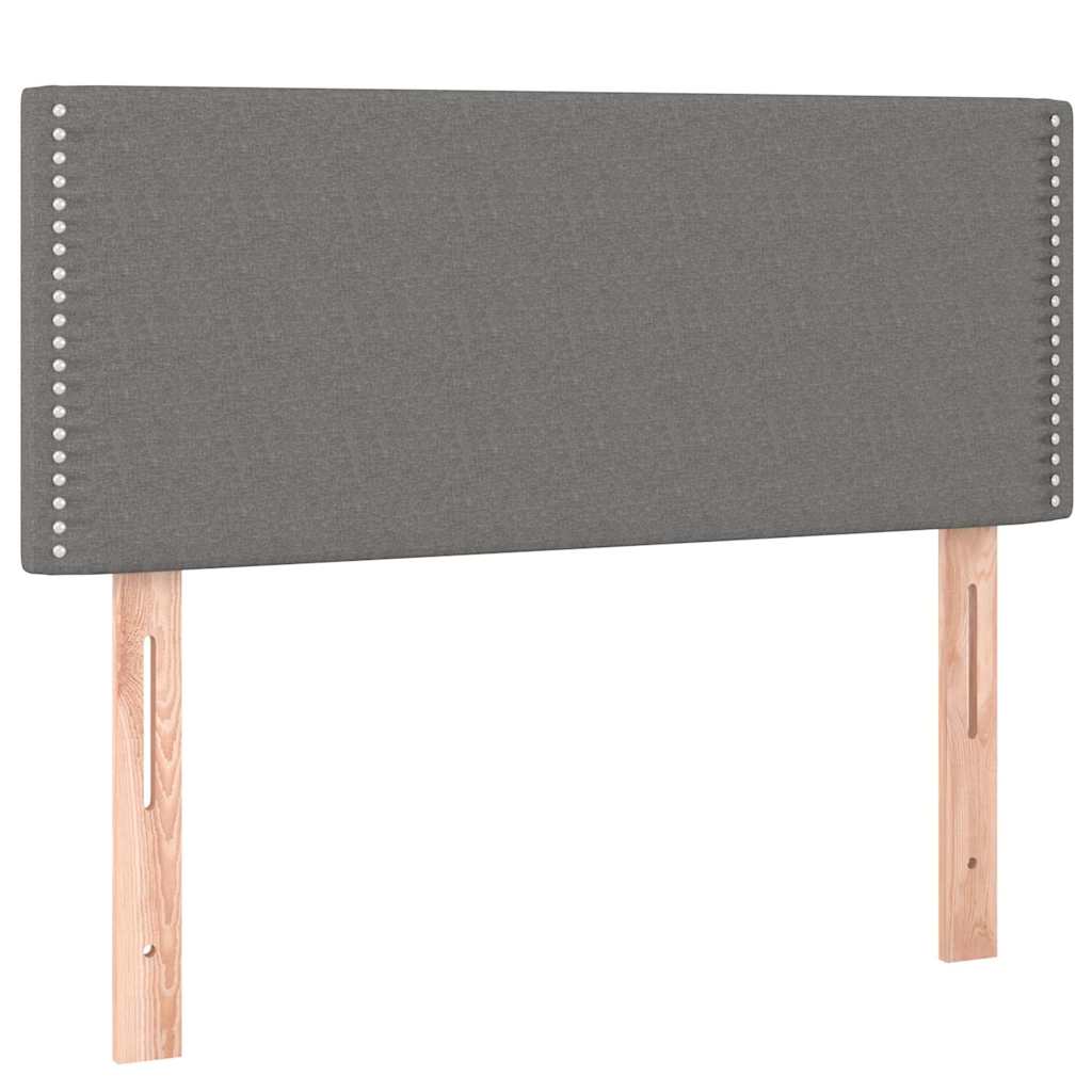 Krevet s oprugama i madracem tamnosivi 100 x 200 cm od tkanine