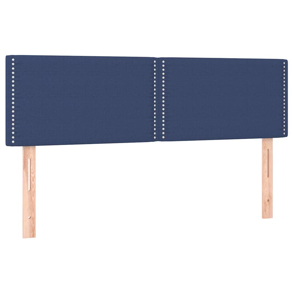 Krevet s oprugama i madracem plavi 140 x 190 cm od tkanine