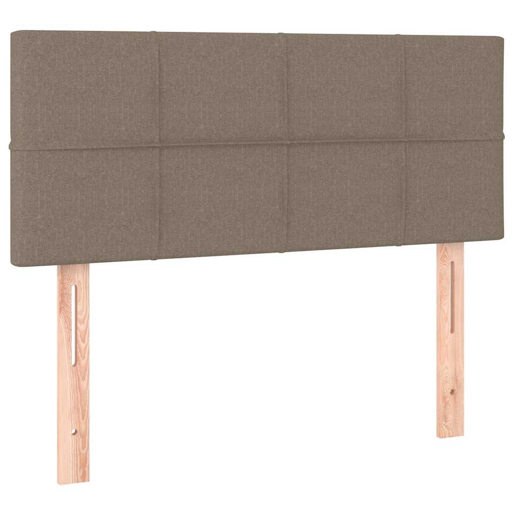 Krevet s oprugama i madracem smeđesivi 90x190 cm od tkanine