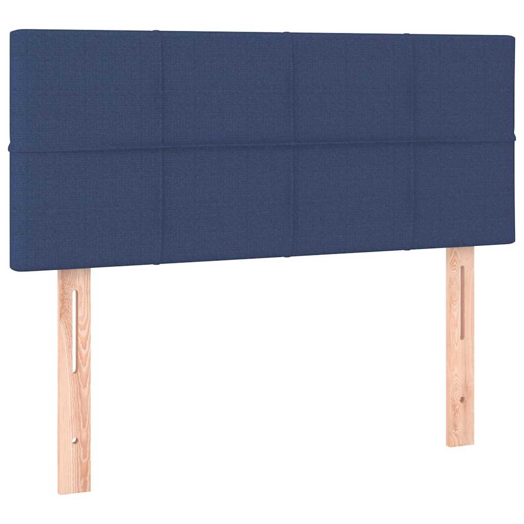 Krevet s oprugama i madracem plavi 100 x 200 cm od tkanine