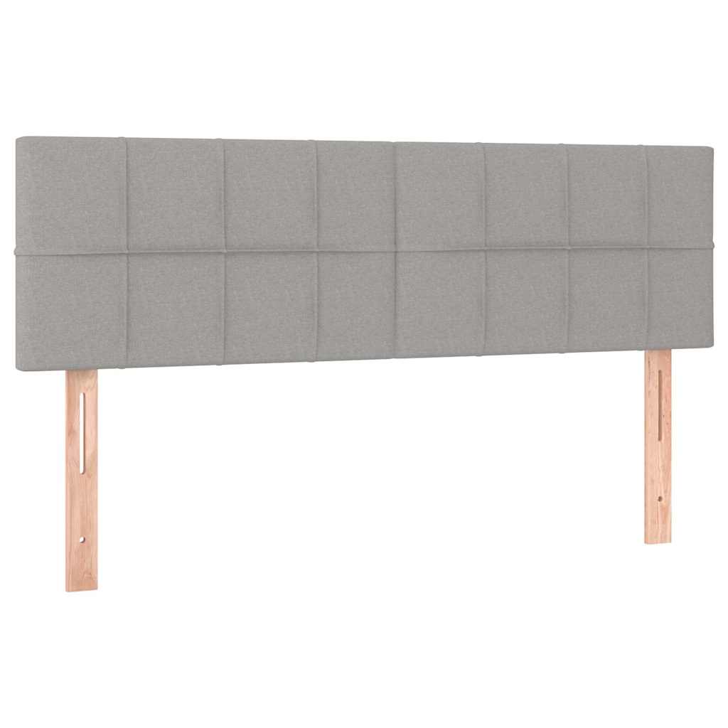 Krevet s oprugama i madracem svjetlosivi 140x190 cm od tkanine