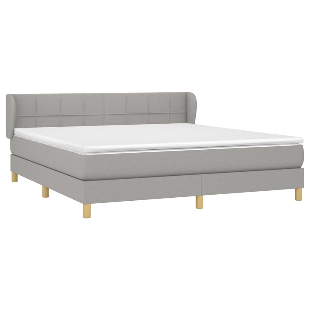 Krevet box spring s madracem svjetlosiva 160x200 cm tkanina