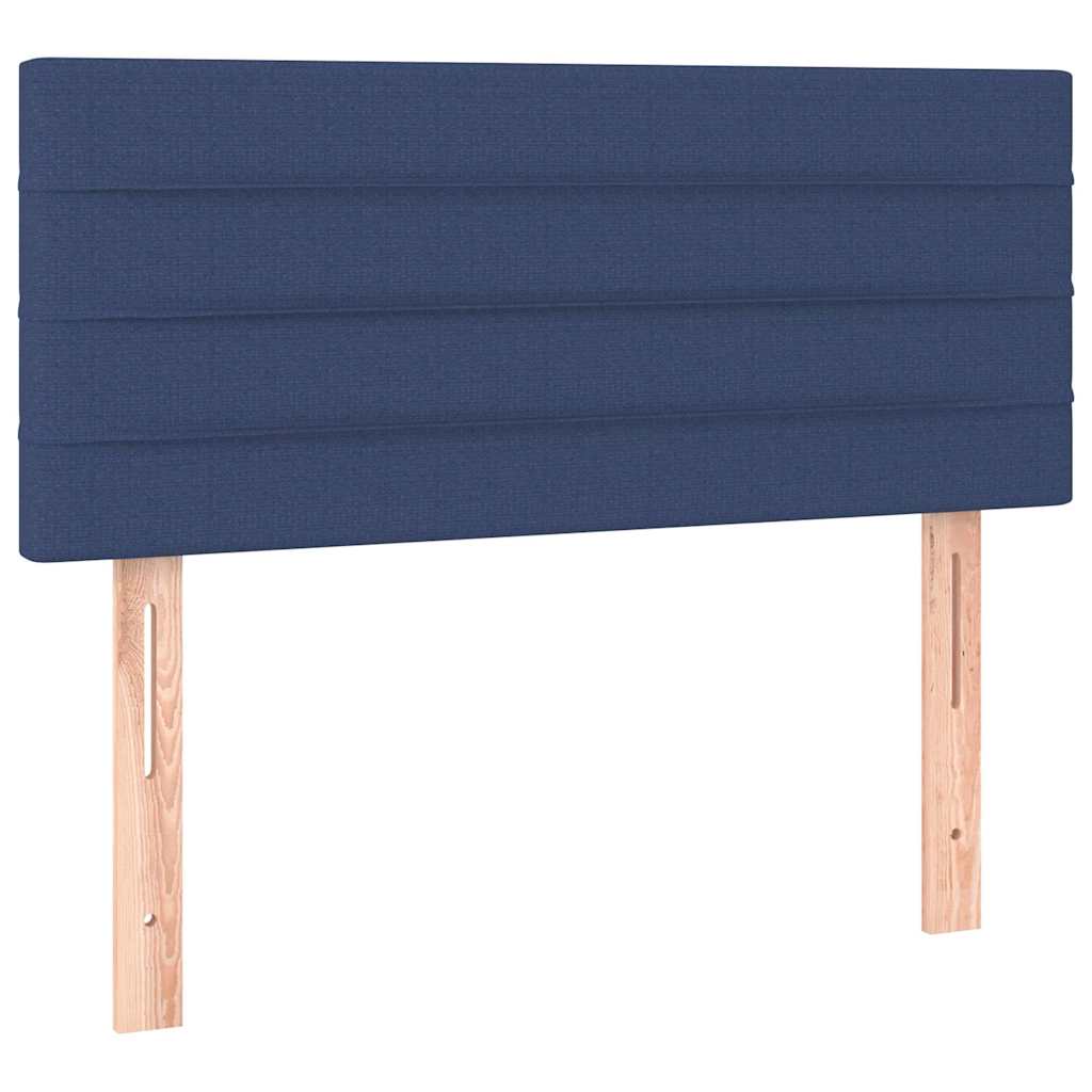 Krevet s oprugama i madracem plavi 90 x 200 cm od tkanine