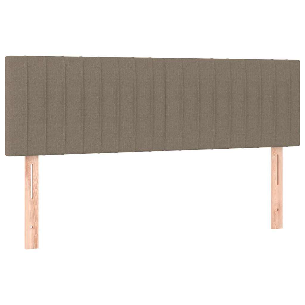 Krevet s oprugama i madracem smeđesivi 140x200 cm tkanina