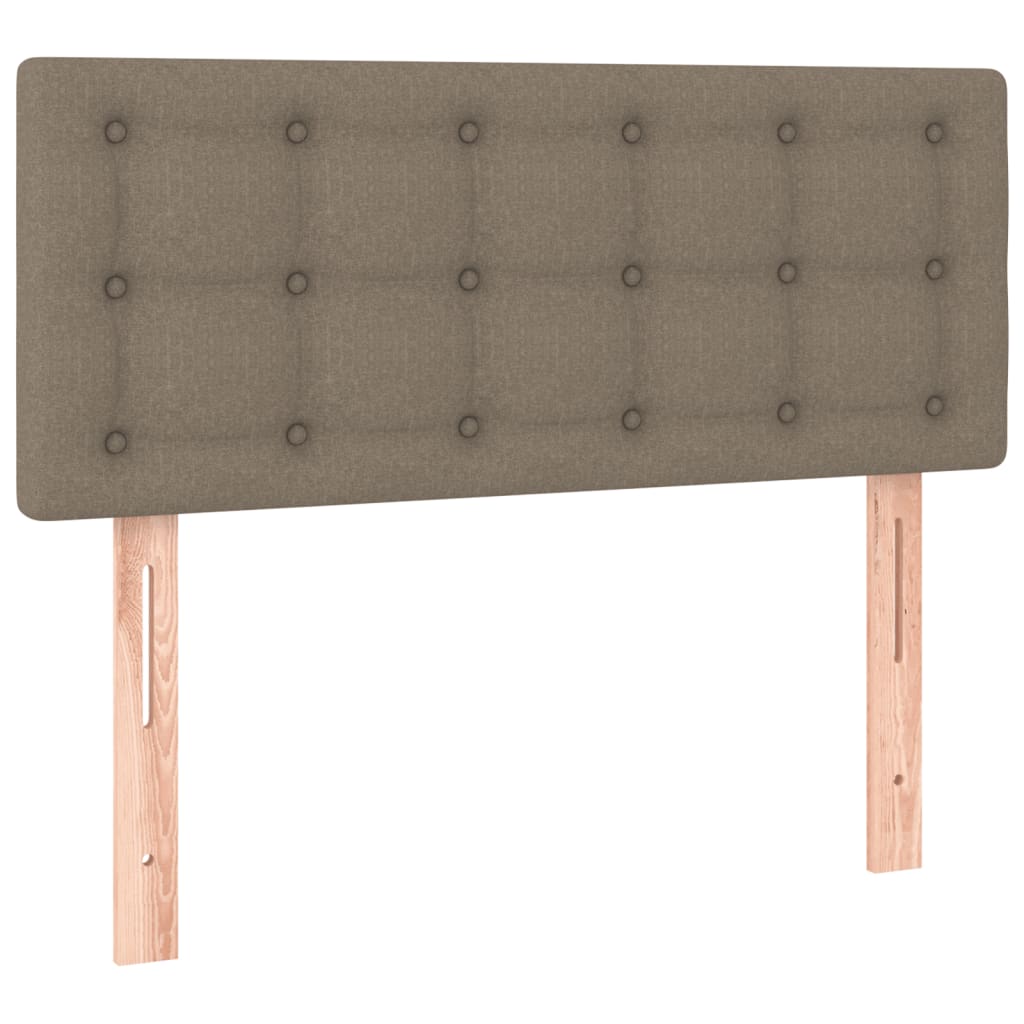 Krevet s oprugama i madracem smeđesivi 90x200 cm od tkanine