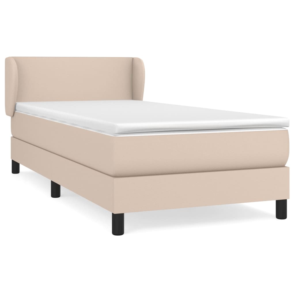 Krevet s oprugama i madrac cappuccino 80x200 cm od umjetne kože