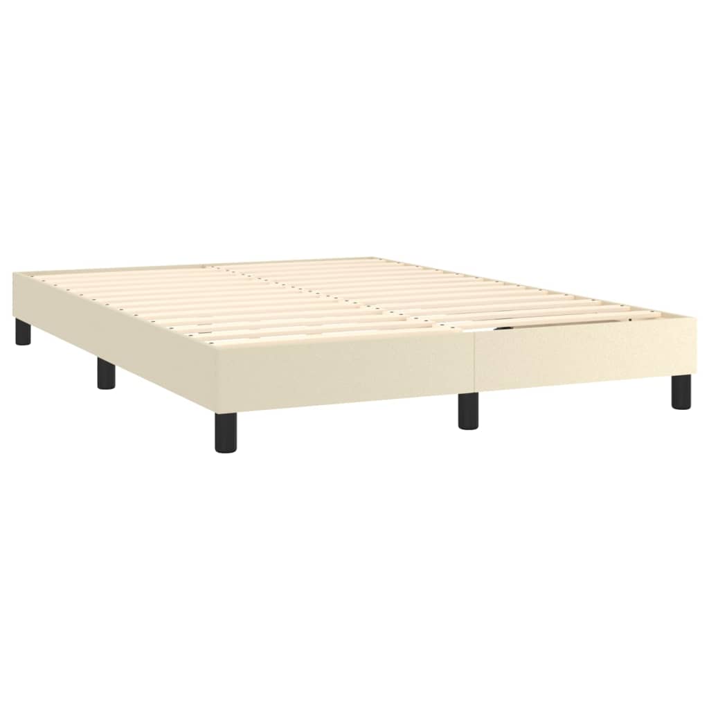 Krevet s oprugama i madracem krem 140 x 190 cm od umjetne kože
