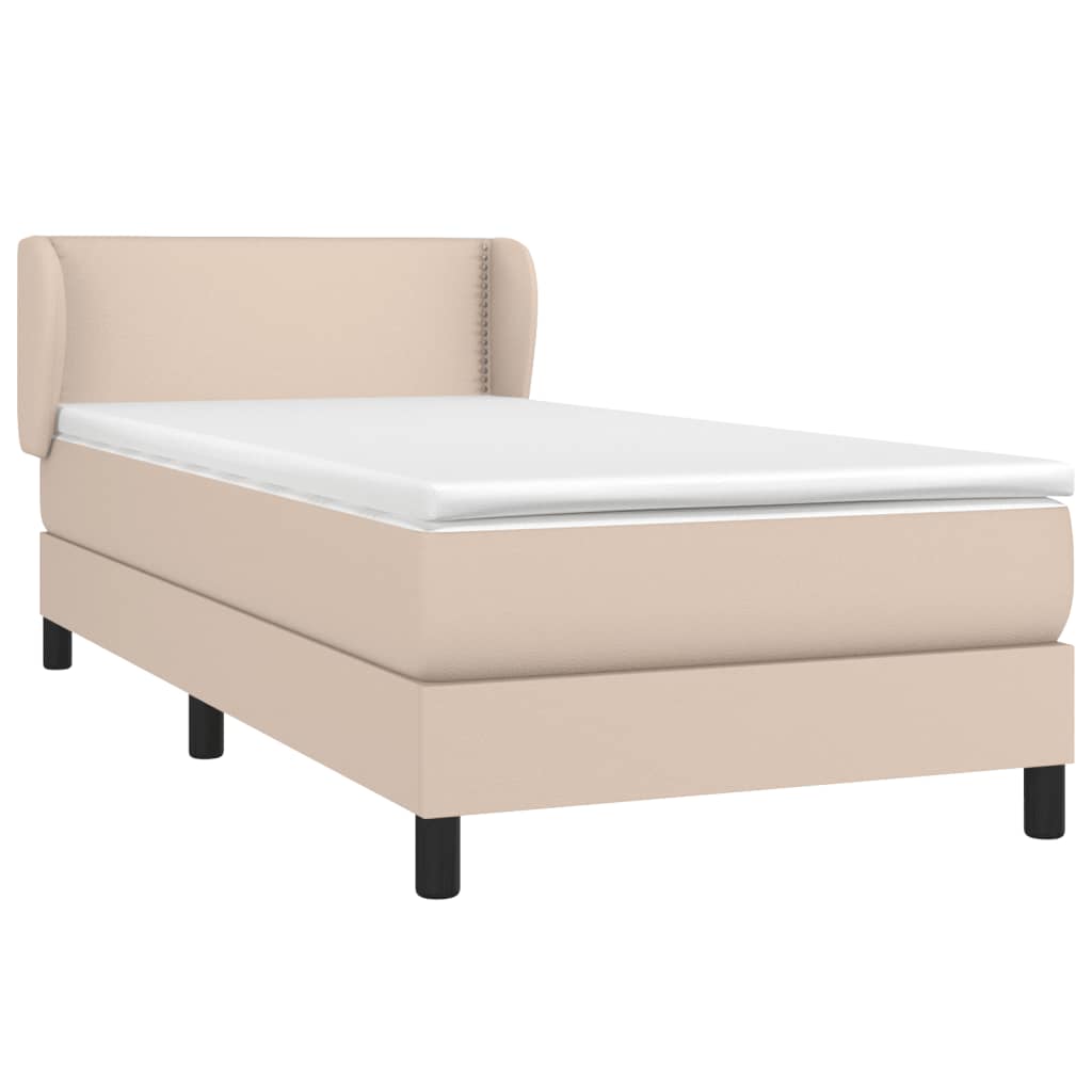 Krevet s oprugama i madrac cappuccino 80x200 cm od umjetne kože