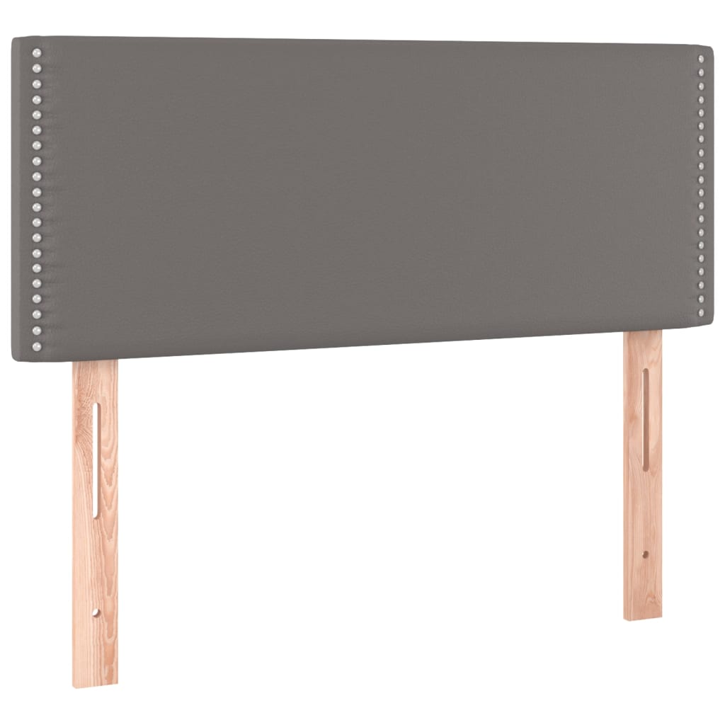 Krevet s oprugama i madracem sivi 100x200 cm od umjetne kože